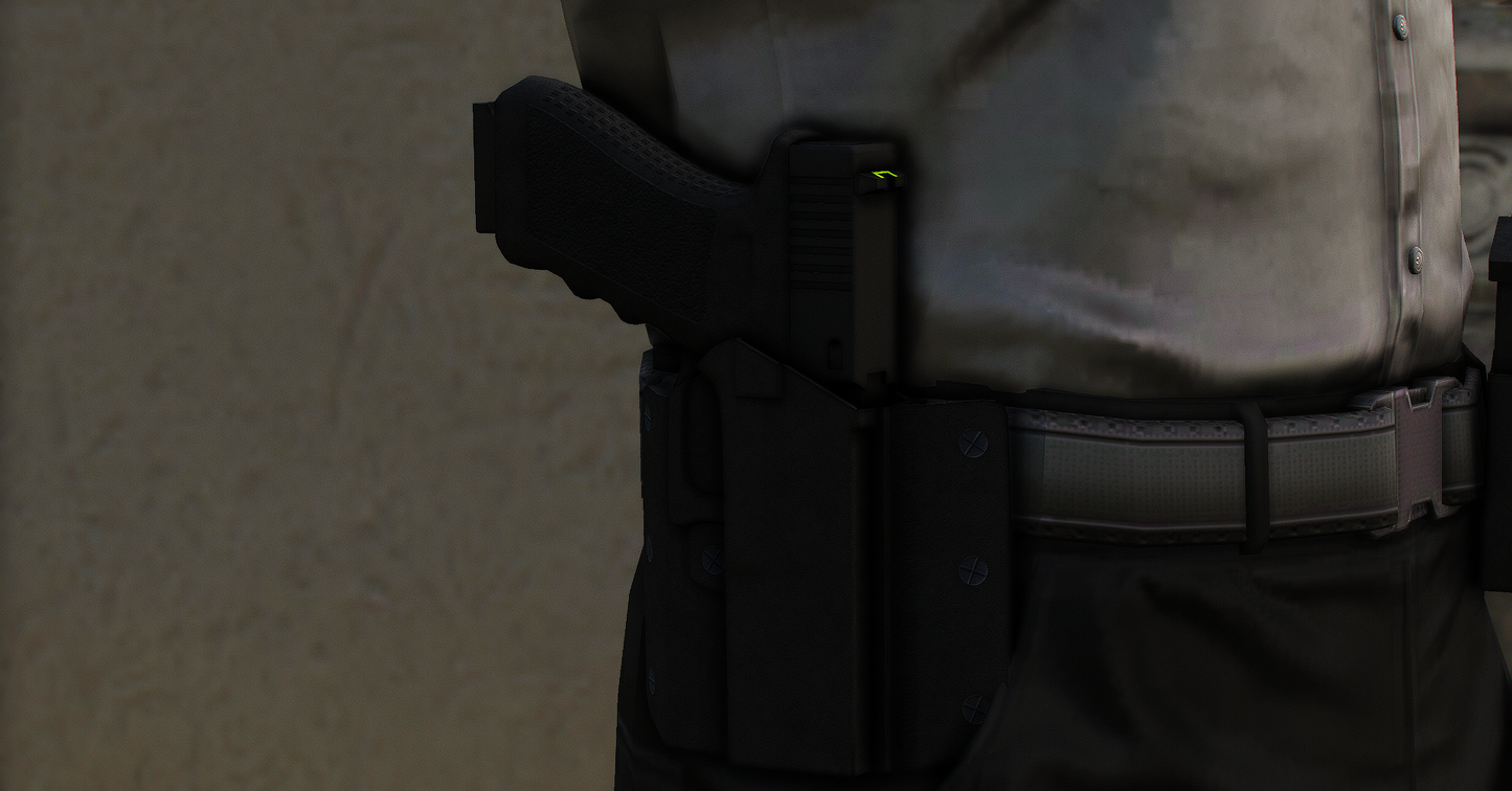 Detective Style Holster & Double Mag Holder