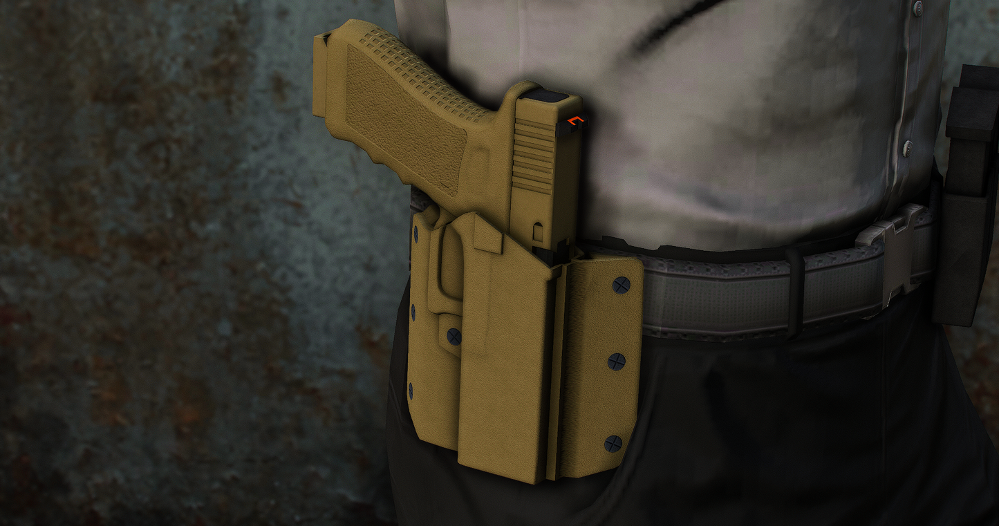 Detective Style Holster & Double Mag Holder