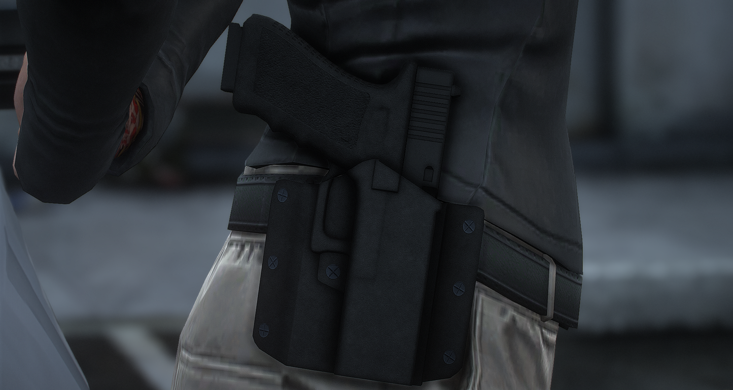 Detective Style Holster & Double Mag Holder