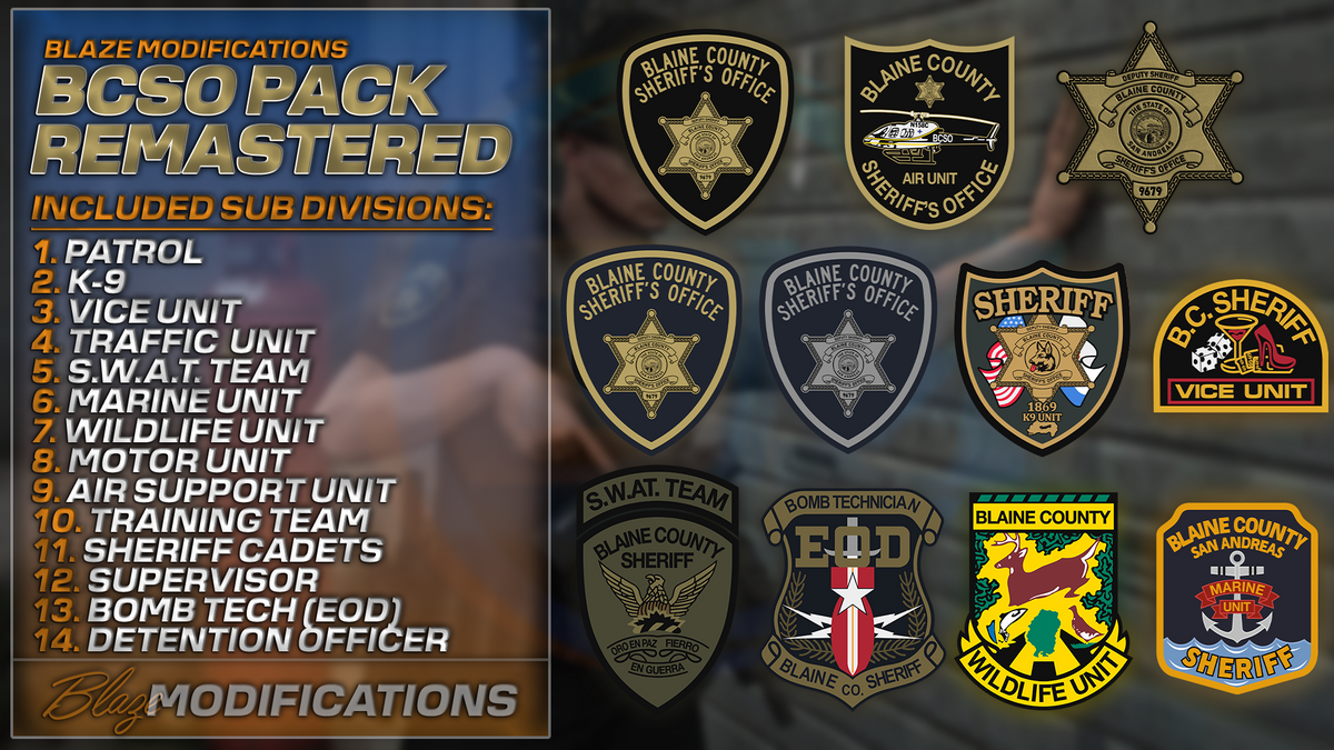Bcso Ranks BCSO EUP PACKAGE REMASTERED – BlazeModifications